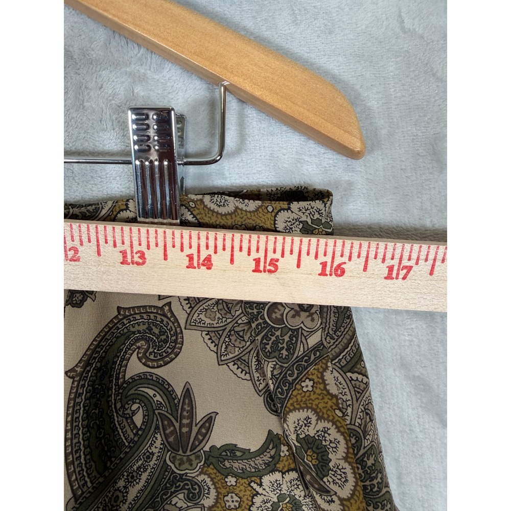 VTG Jones New York 100% Silk Blouse Skirt Brown Paisley 100% Silk 2 Piece Set - Picture 14 of 16
